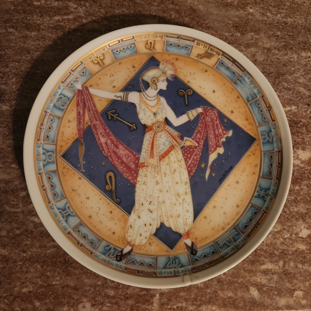 Vintage Decorative Plate Zodiac Wall Art Deco